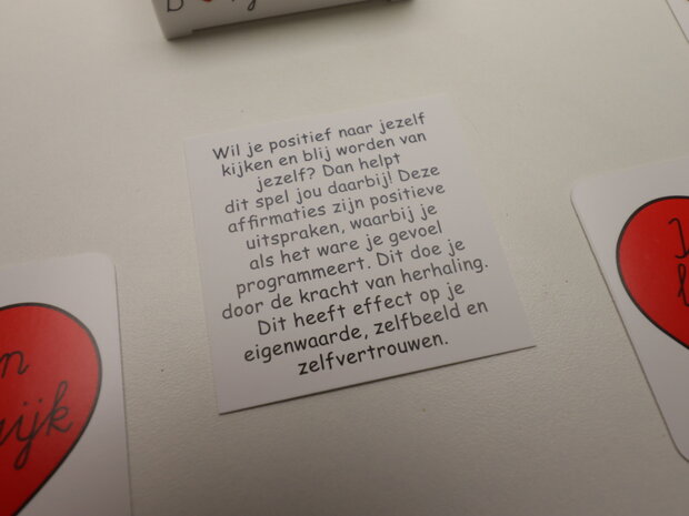 'jezelf liefhebben' Memory spel