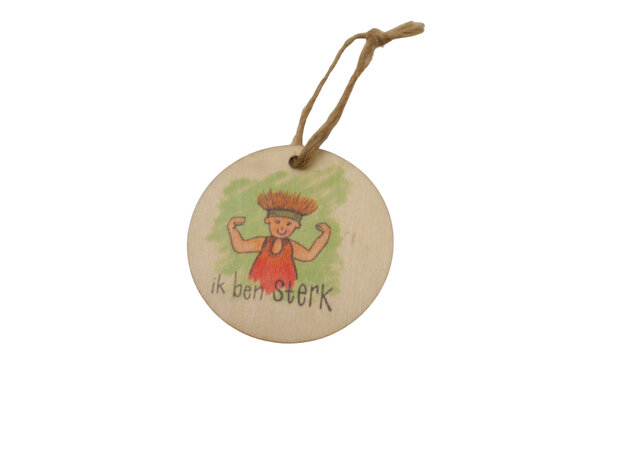 Houten Hanger 5cm: ik ben sterk2