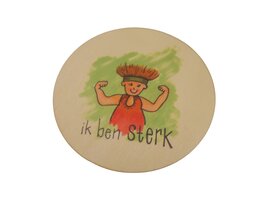 Houten schilderij of onderzetter 10cm: ik ben sterk 2